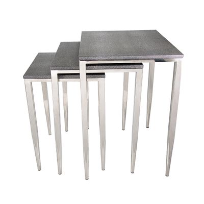 Alor Shagreen Tables Set of 3 Grey