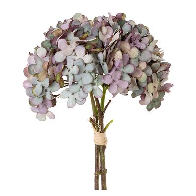 Hydrangea Bundle Dry Look 30cm Purple & Green