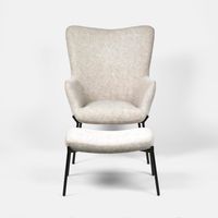 Justin Armchair with Stool Grey