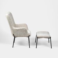 Justin Armchair with Stool Grey