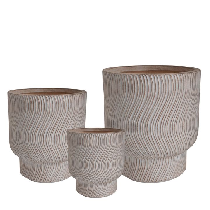 Aspen Planter Set of 3 White Wash