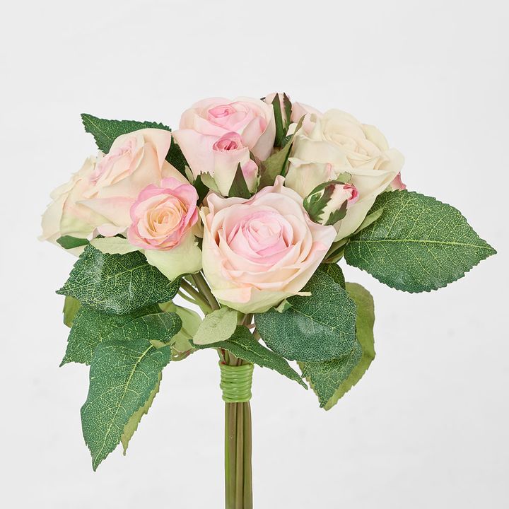 Rose Bouquet 23cm Pink & Cream
