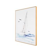 Aidan Yacht Print With Natural Timber Frame