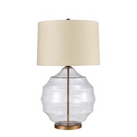 Victoria Glass Lamp W/ Ivory Shade