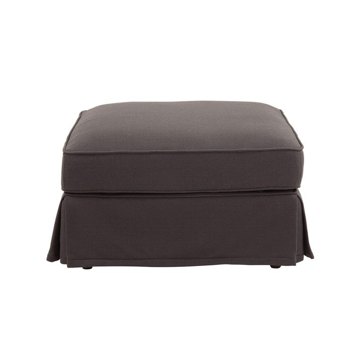 Slip Cover Only - Noosa Hamptons Ottoman Charcoal