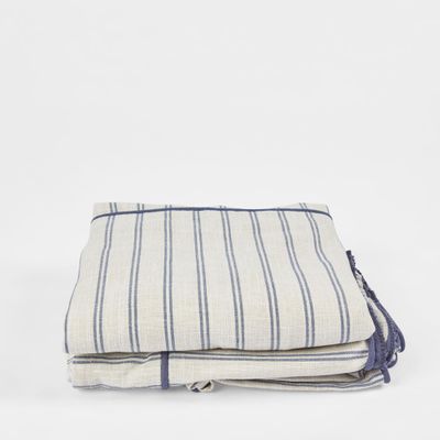 Slip Cover Only - Noosa Hamptons Ottoman Blue Pin Stripe