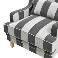 Bondi Hamptons Armchair Grey/Cream Stripe