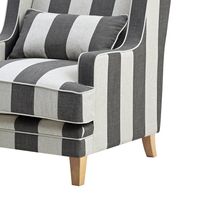 Bondi Hamptons Armchair Grey/Cream Stripe