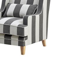 Bondi Hamptons Armchair Grey/Cream Stripe**