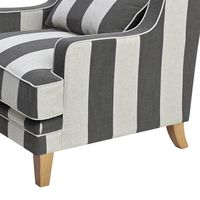 Bondi Hamptons Armchair Grey/Cream Stripe