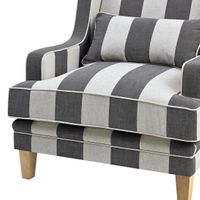 Bondi Hamptons Armchair Grey/Cream Stripe**