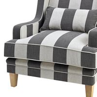 Bondi Hamptons Armchair Grey/Cream Stripe