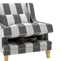 Bondi Hamptons Armchair Grey/Cream Stripe**