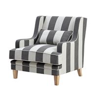 Bondi Hamptons Armchair Grey/Cream Stripe