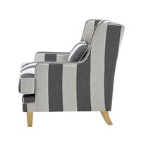 Bondi Hamptons Armchair Grey/Cream Stripe