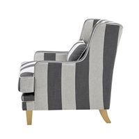 Bondi Hamptons Armchair Grey/Cream Stripe**