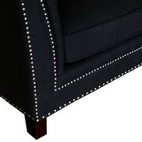 Manhattan 3 Seat Sofa Charcoal W/Silver Studs