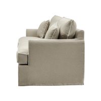 Slip Cover Only - Byron Hamptons 4 Seat Sofa Natural W/White Piping