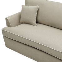 Slip Cover Only - Byron Hamptons 4 Seat Sofa Natural W/White Piping