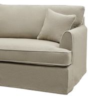 Slip Cover Only - Byron Hamptons 4 Seat Sofa Natural W/White Piping