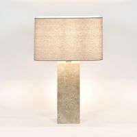 Imperial Travertine Table Lamp with Natural Linen Shade