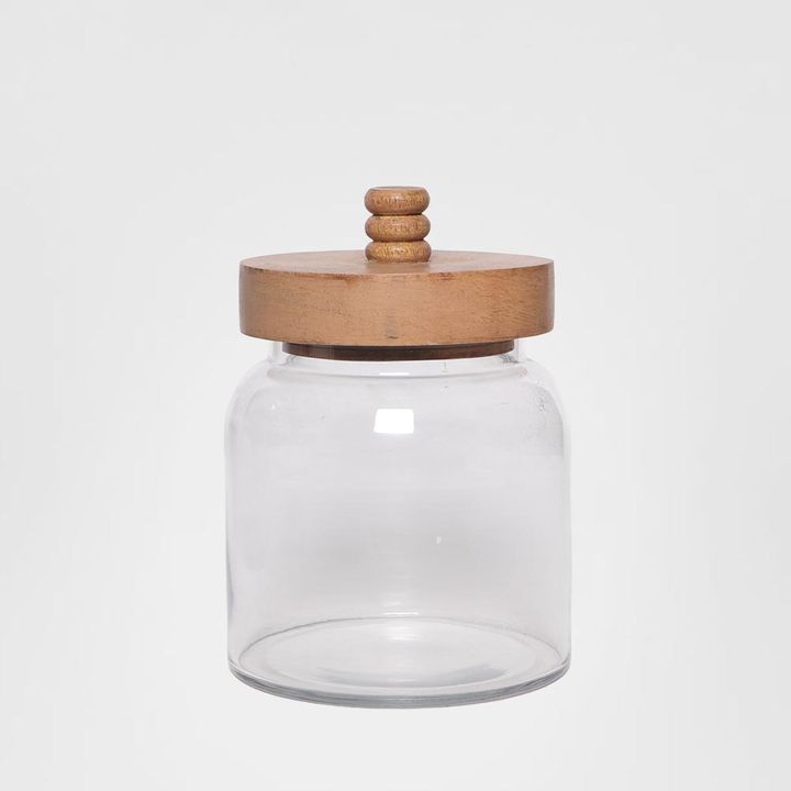 Mini Glass Jar With Wood Lid