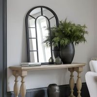 Chateau Arched Outdoor Wall Mirror Black