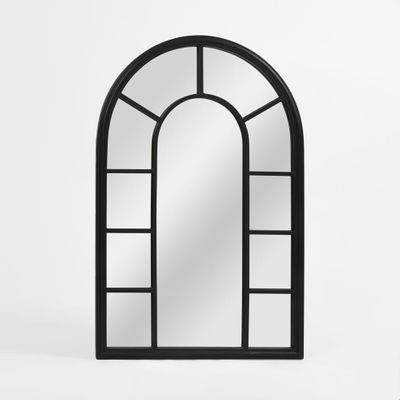 Chateau Arched Outdoor Wall Mirror Black