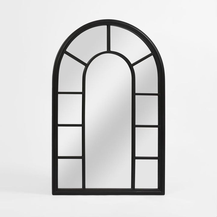 Chateau Arched Outdoor Wall Mirror Black