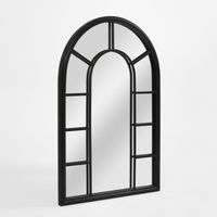 Chateau Arched Outdoor Wall Mirror Black