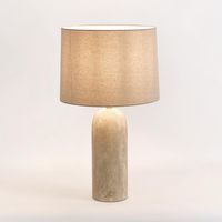 Olsen Travertine Table Lamp & Linen Shade