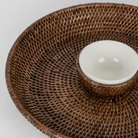 Paume Rattan ChipnDip Tray Antique Brown