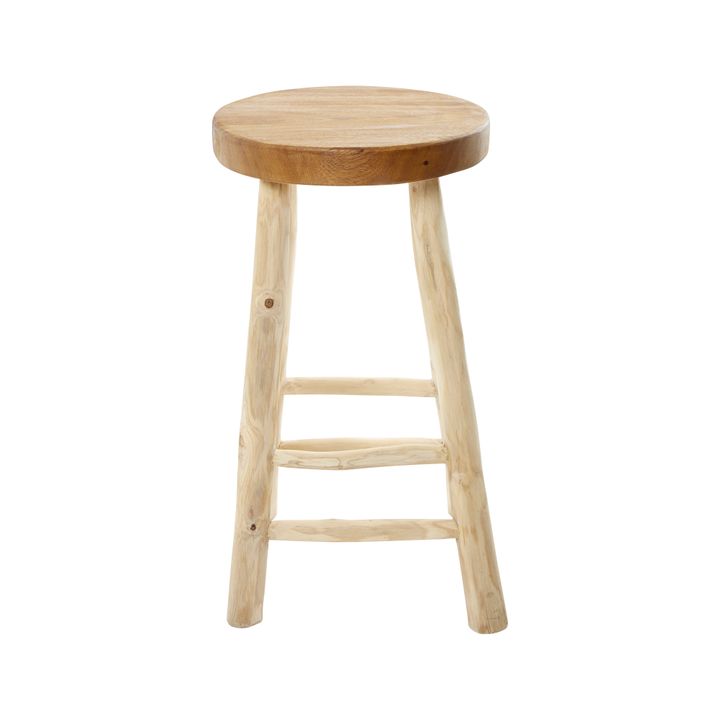 Teak Stool Lacquered Medium