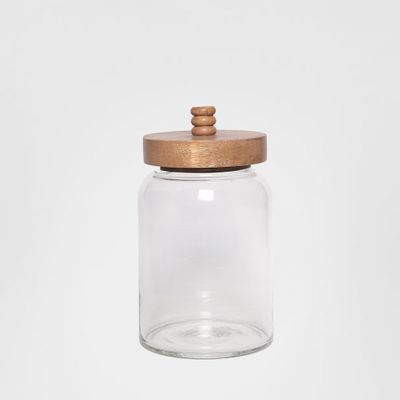 Glass Jar With Wood Lid