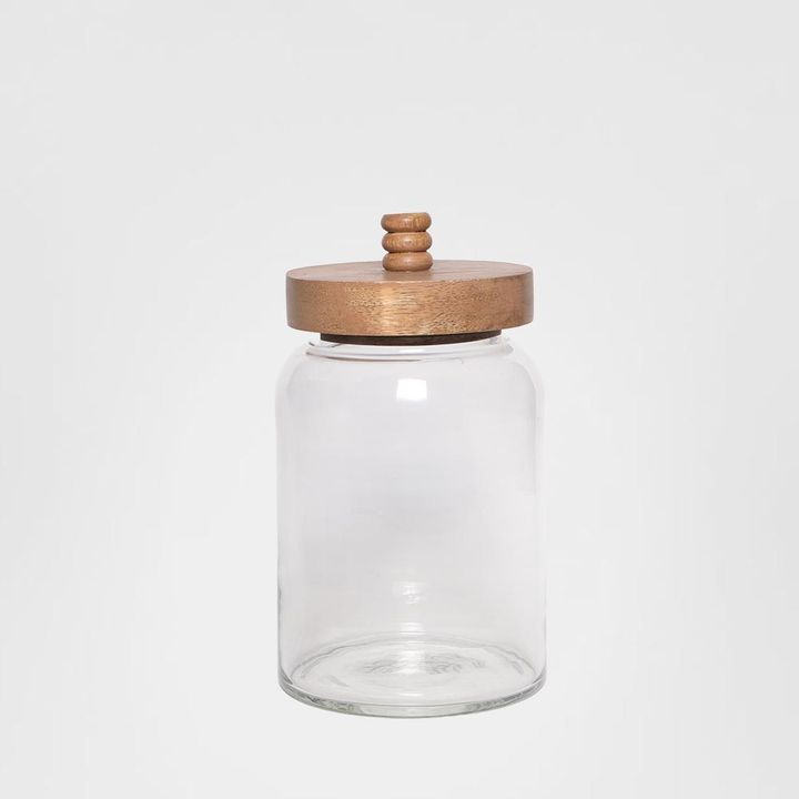 Glass Jar With Wood Lid