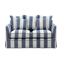 Slip Cover Only - Noosa Hamptons 2 Seat Sofa Denim/Cream Stripe