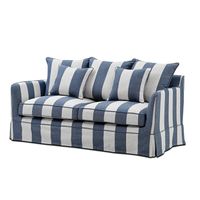 Slip Cover Only - Noosa Hamptons 2 Seat Sofa Denim/Cream Stripe