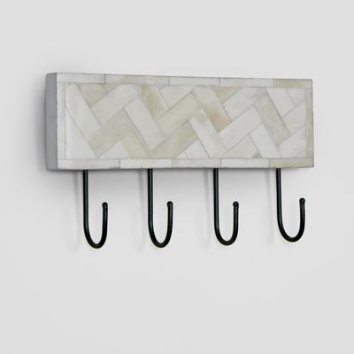 Vada Bone Inlay White Wall Hooks