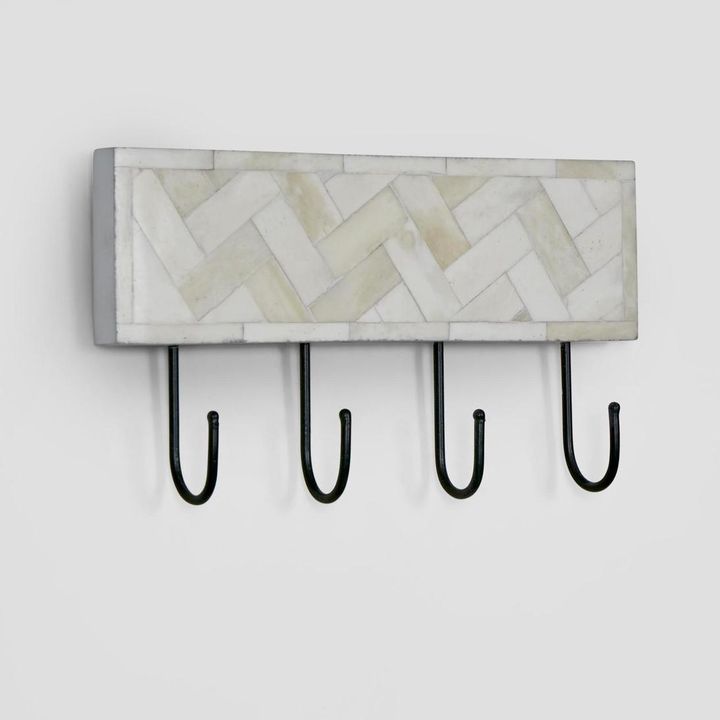 Vada Bone Inlay White Wall Hooks