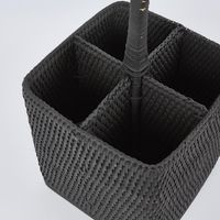 Paume Rattan Cutlery Tall Caddy Black