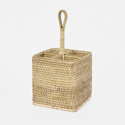 Paume Rattan Cutlery Tall Caddy Natural