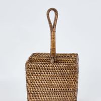 Paume Rattan Cutlery Tall Caddy Antique Brown