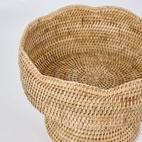 Paume Scallop Rattan Fruit Bowl on Stand Natural