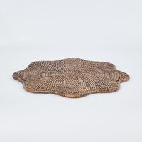 Paume Scallop Rattan Placemat Antique Brown