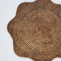 Paume Scallop Rattan Placemat Antique Brown