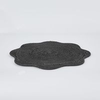 Scallop Rattan Placemat Black