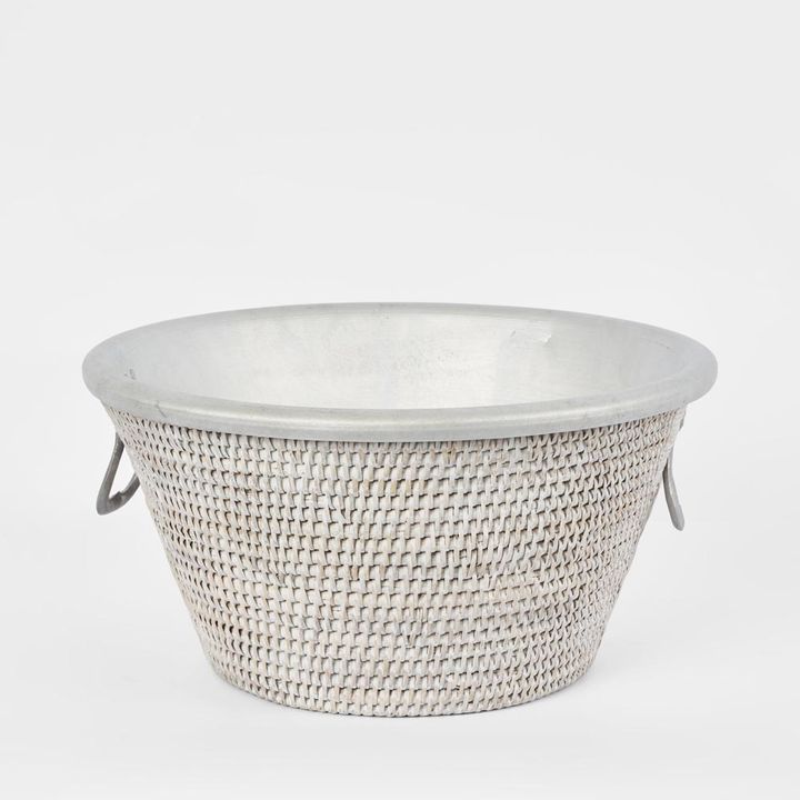 Paume Rattan Drinks Cooler White Wash