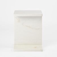 Iza I Beam Marble Side Table White