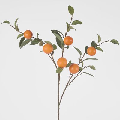 Orange Branch Spray x 6 Oranges with Leaves 104CM