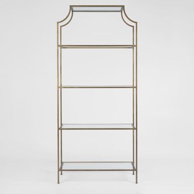 Palladium Brass Iron & Glass Shelves